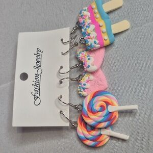 Colorful Ice Cream 3pc Earrings Set 🍦🍧🍭
